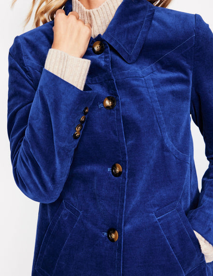 Lincoln Velvet Coat-Blue