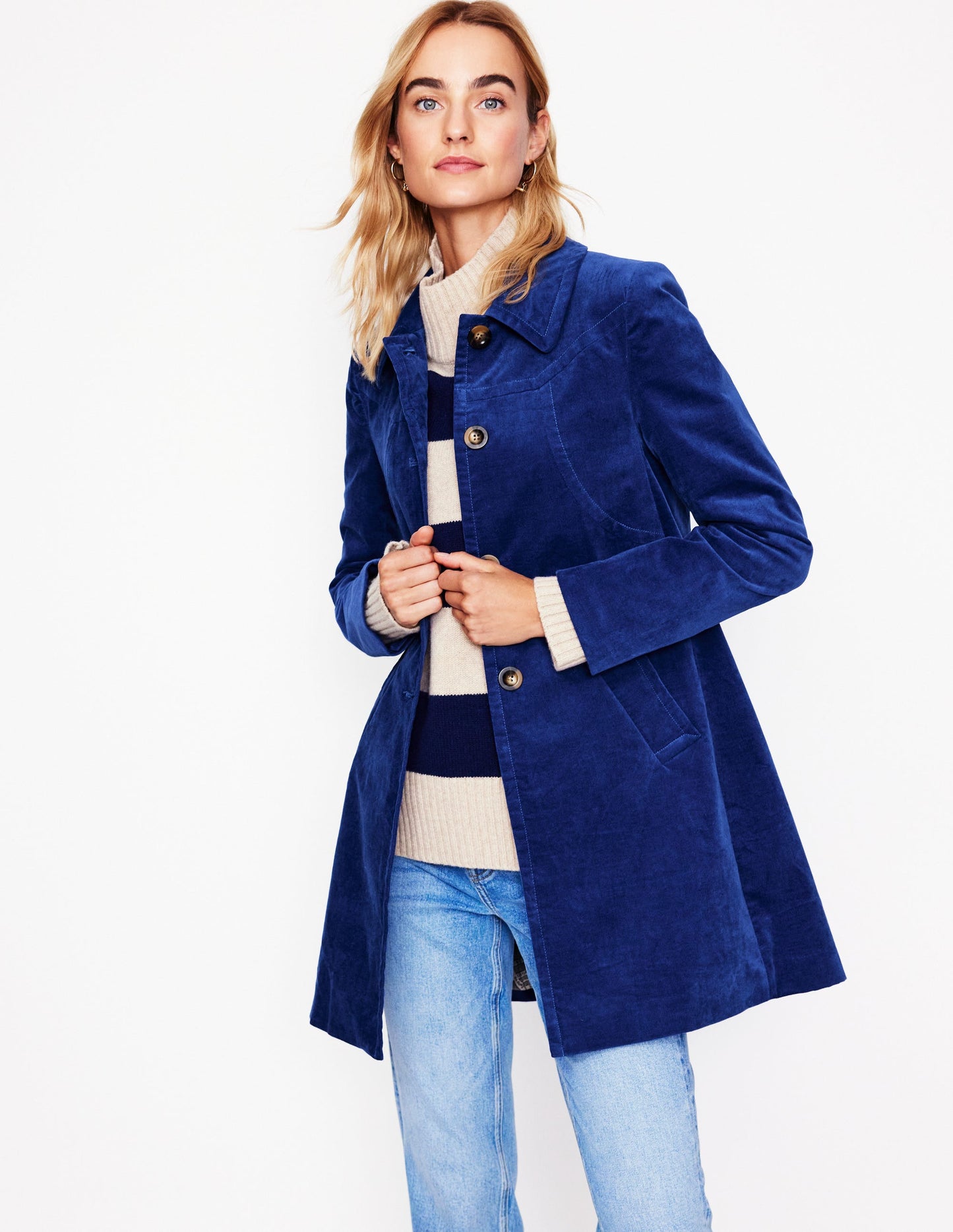 Lincoln Velvet Coat-Blue