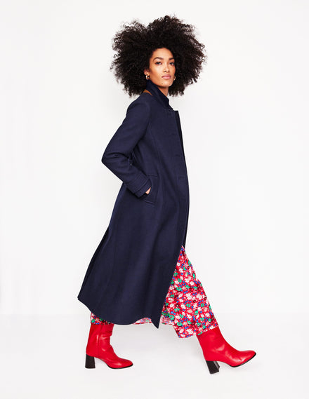 Durham Midi Coat-Navy