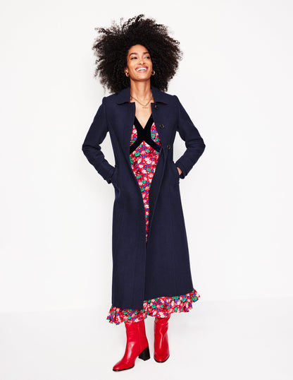 Durham Midi Coat-Navy