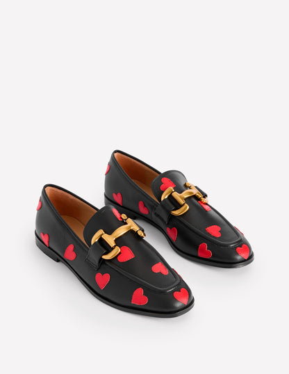 Iris Snaffle Loafers-Black Hearts