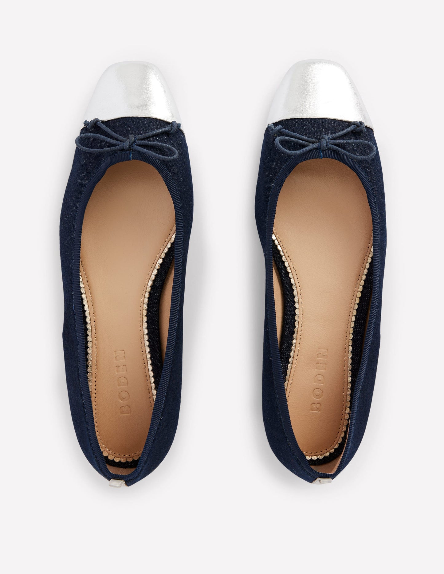 Toe Cap Ballet Flat-Denim