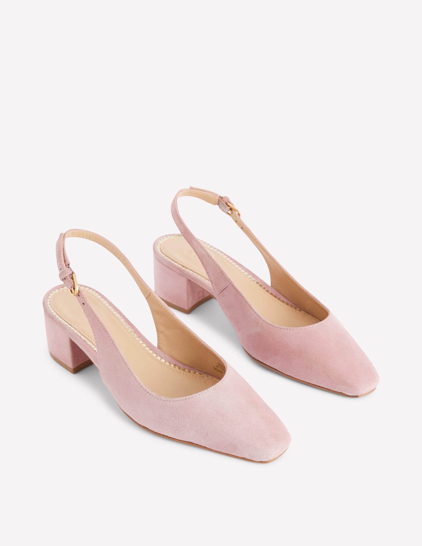 Ailsa Block Heel Slingbacks-Almond Pink Suede