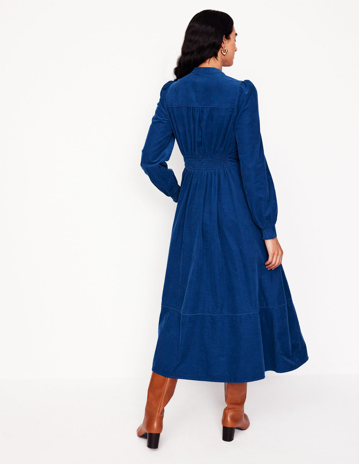 Zoe Zip Up Cord Midi Dress-Atlantic - Image 3