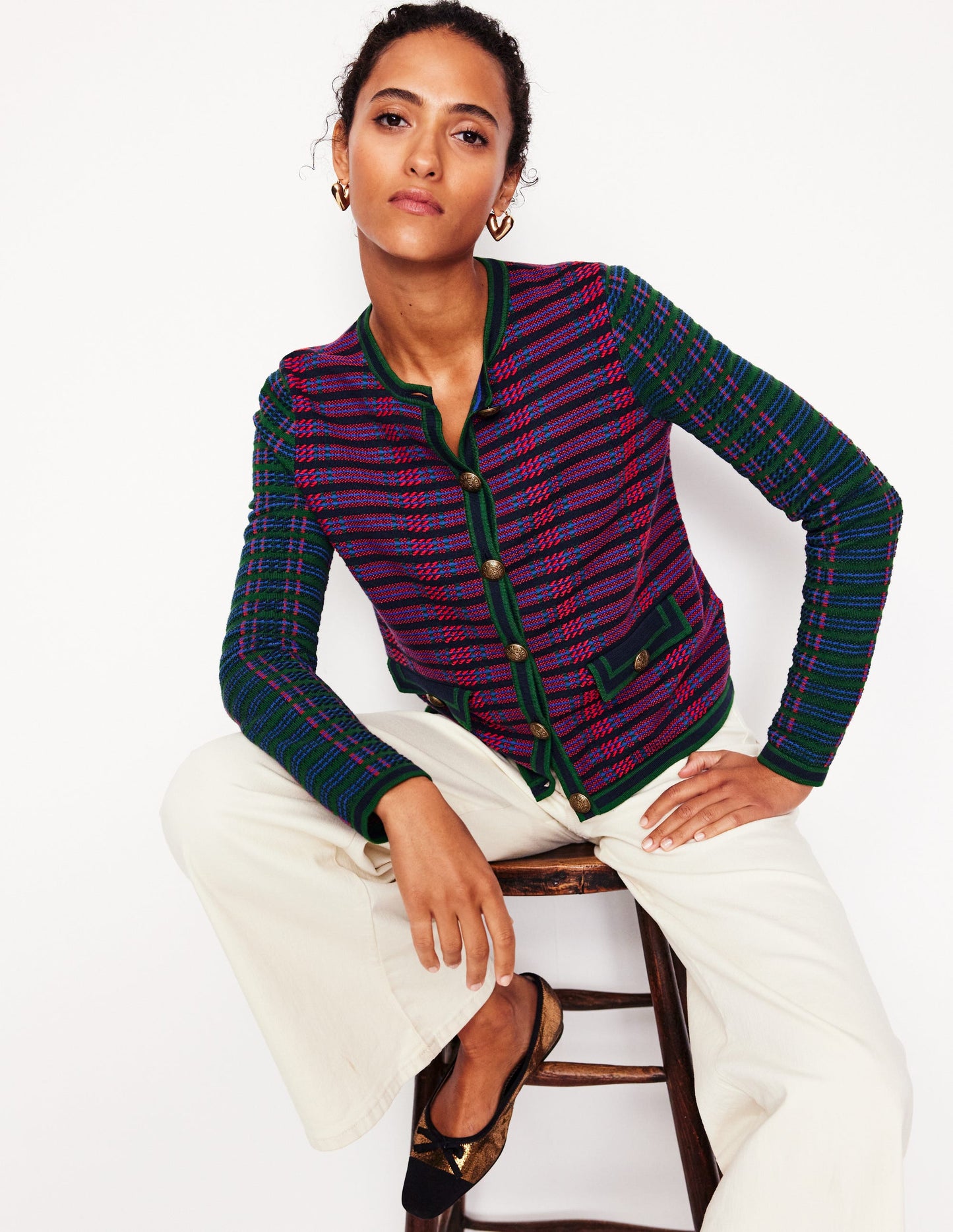 Holly Knitted Jacket -Multi, Check