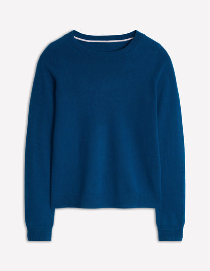 Eva Cashmere Crew Neck Jumper -Harbour Blue