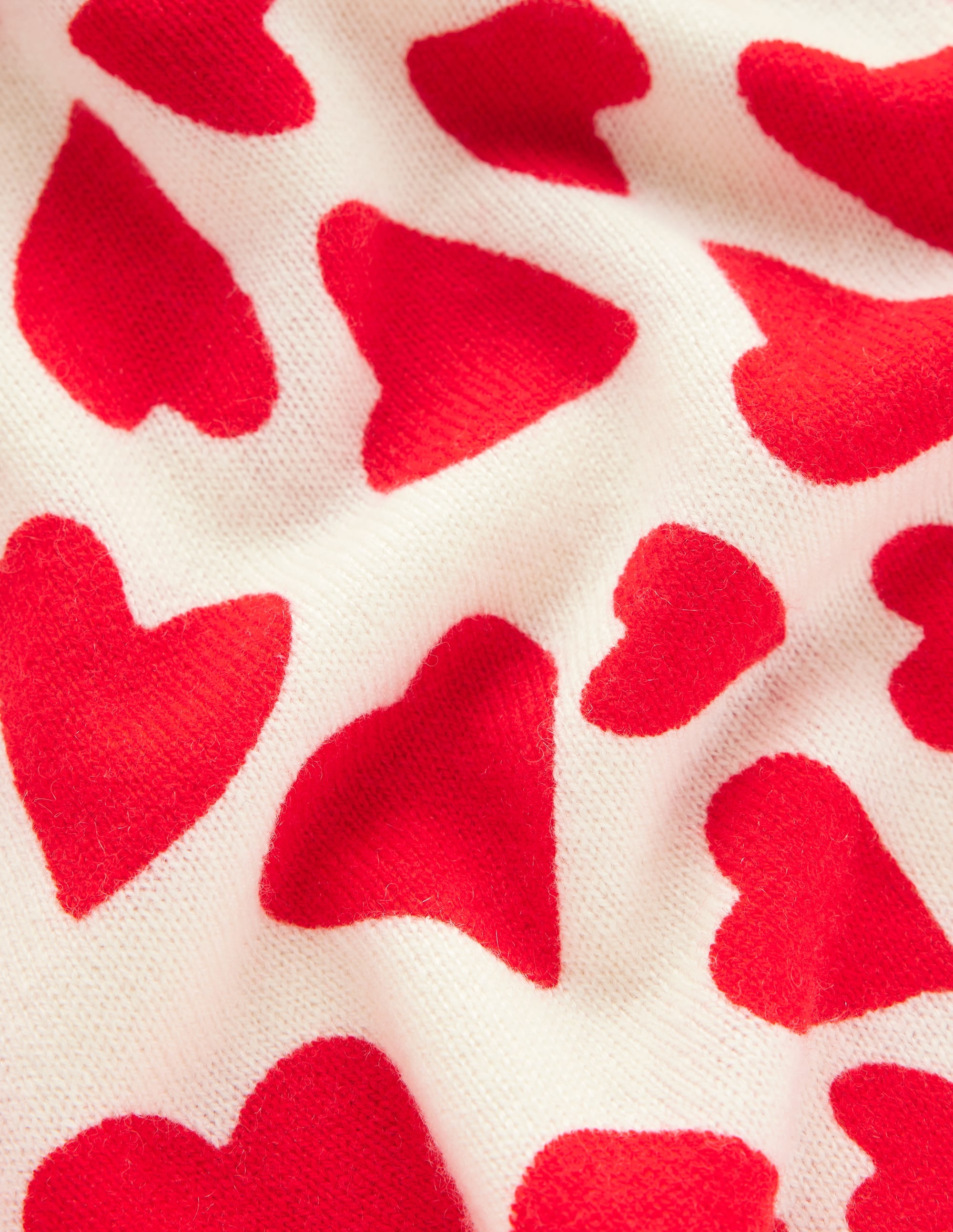 Eva Cashmere Crew Neck Jumper-Ivory, Heart Cluster - Image 7
