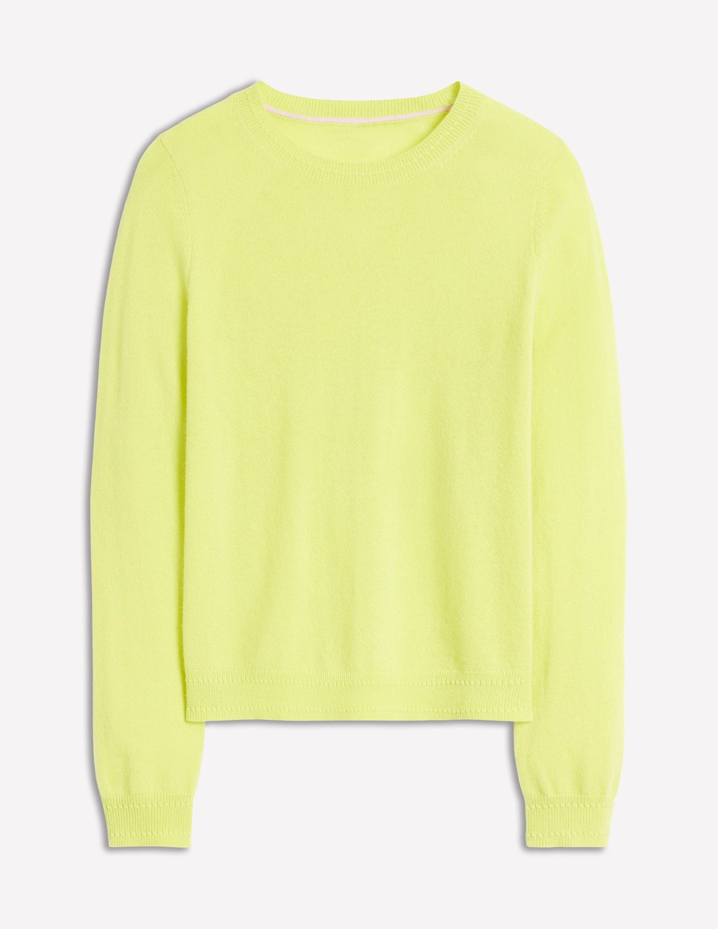 Eva Cashmere Crew Neck Jumper -Soda Yellow