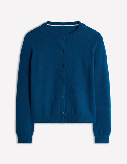 Eva Cashmere Crew Cardigan -Harbour Blue