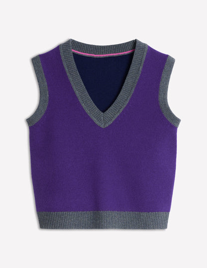 Olivia Merino Tank -Ameythyst Purple, Colourblock