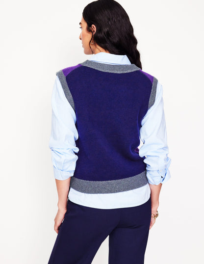 Olivia Merino Tank -Ameythyst Purple, Colourblock