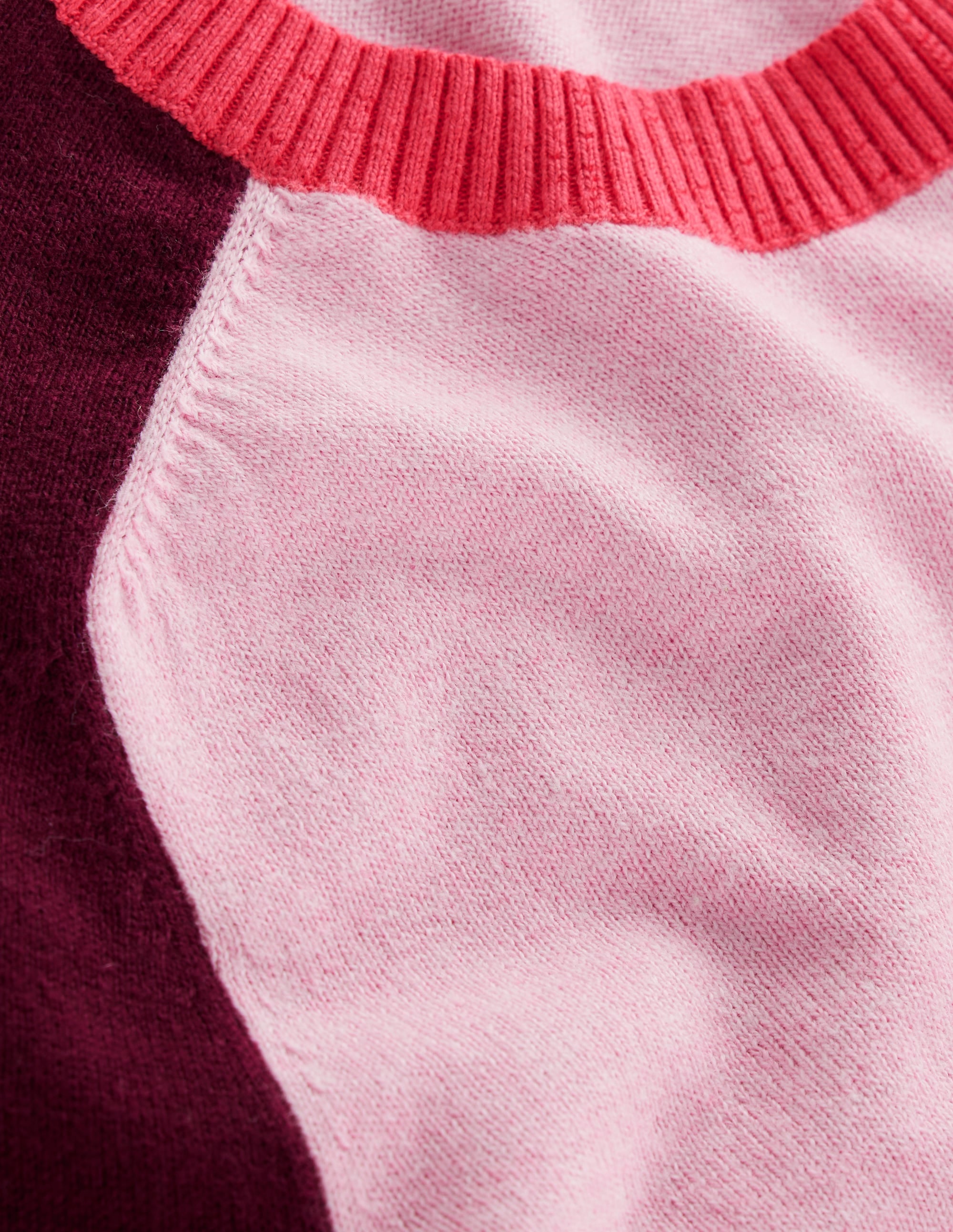 Meg Raglan Sleeve Jumper-Soft Pink, Colourblock - Image 6