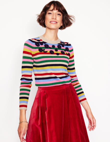 Embroidered Floral Jumper-Multi, Rainbow