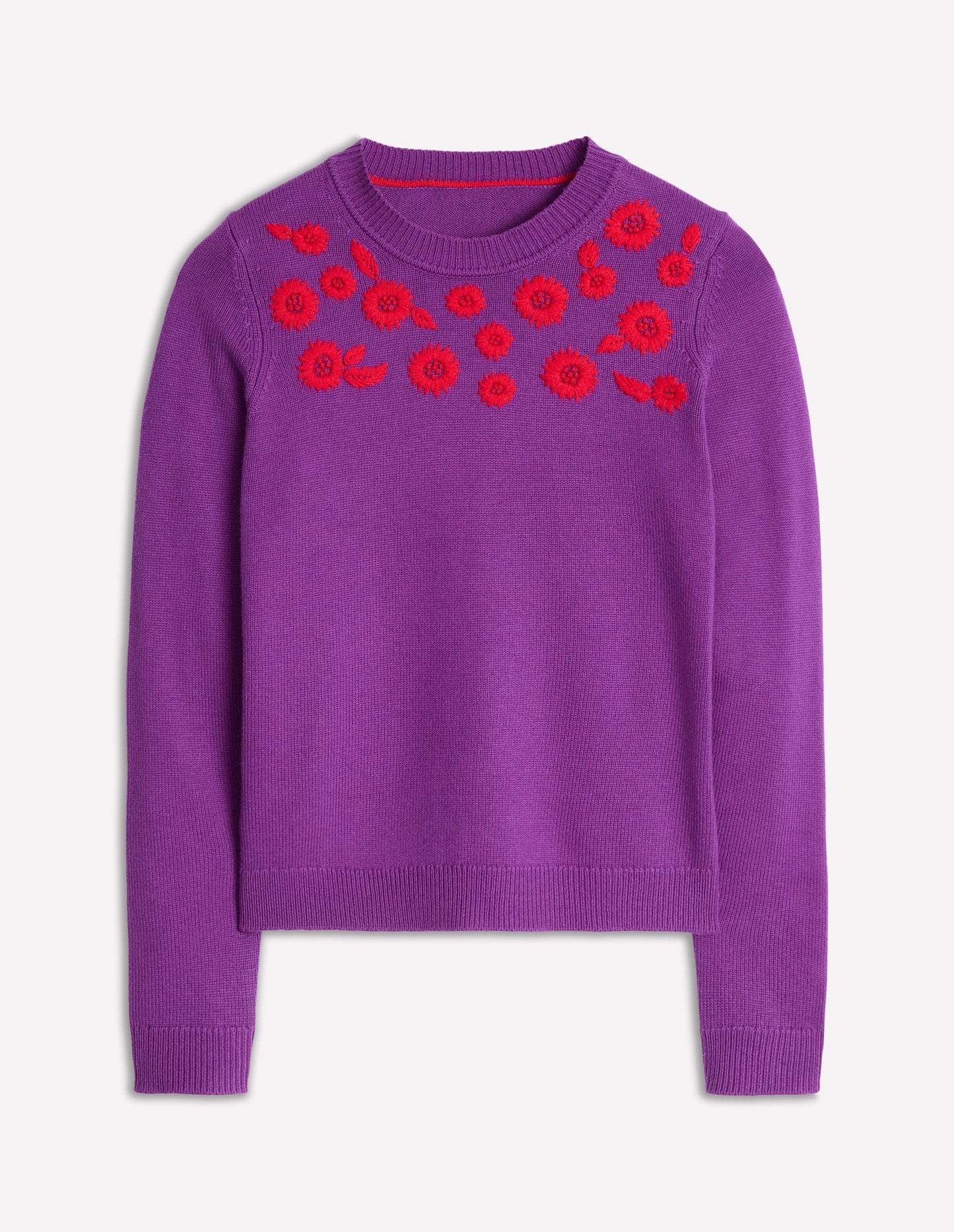 Embroidered Floral Jumper-Regal Purple