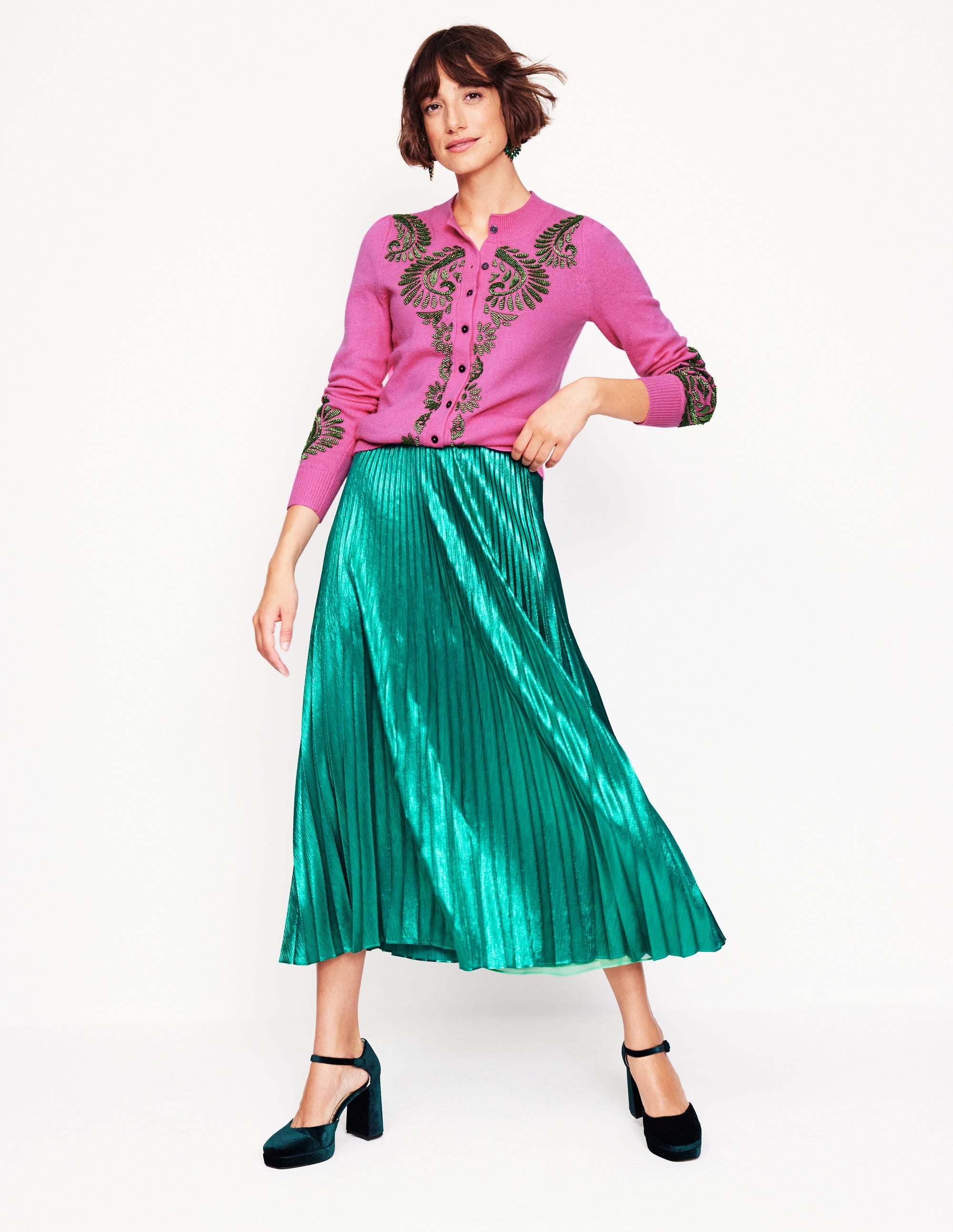 Fenella Embellished Cardigan-Party Pink - Image 5