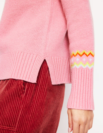 Cashmere Fair Isle Jumper-Formica Pink