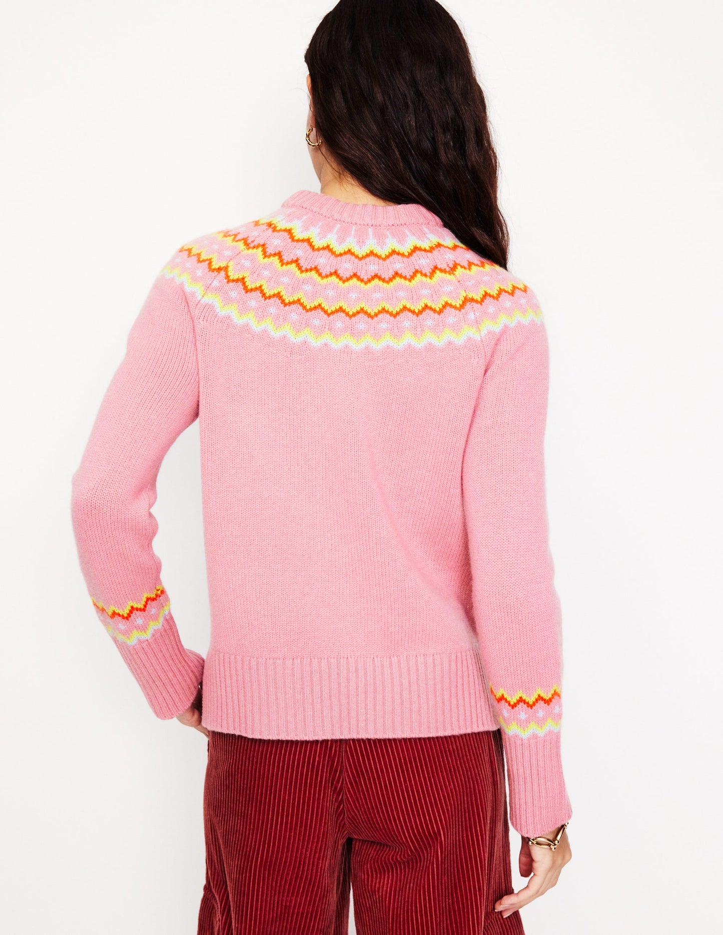 Cashmere Fair Isle Jumper-Formica Pink