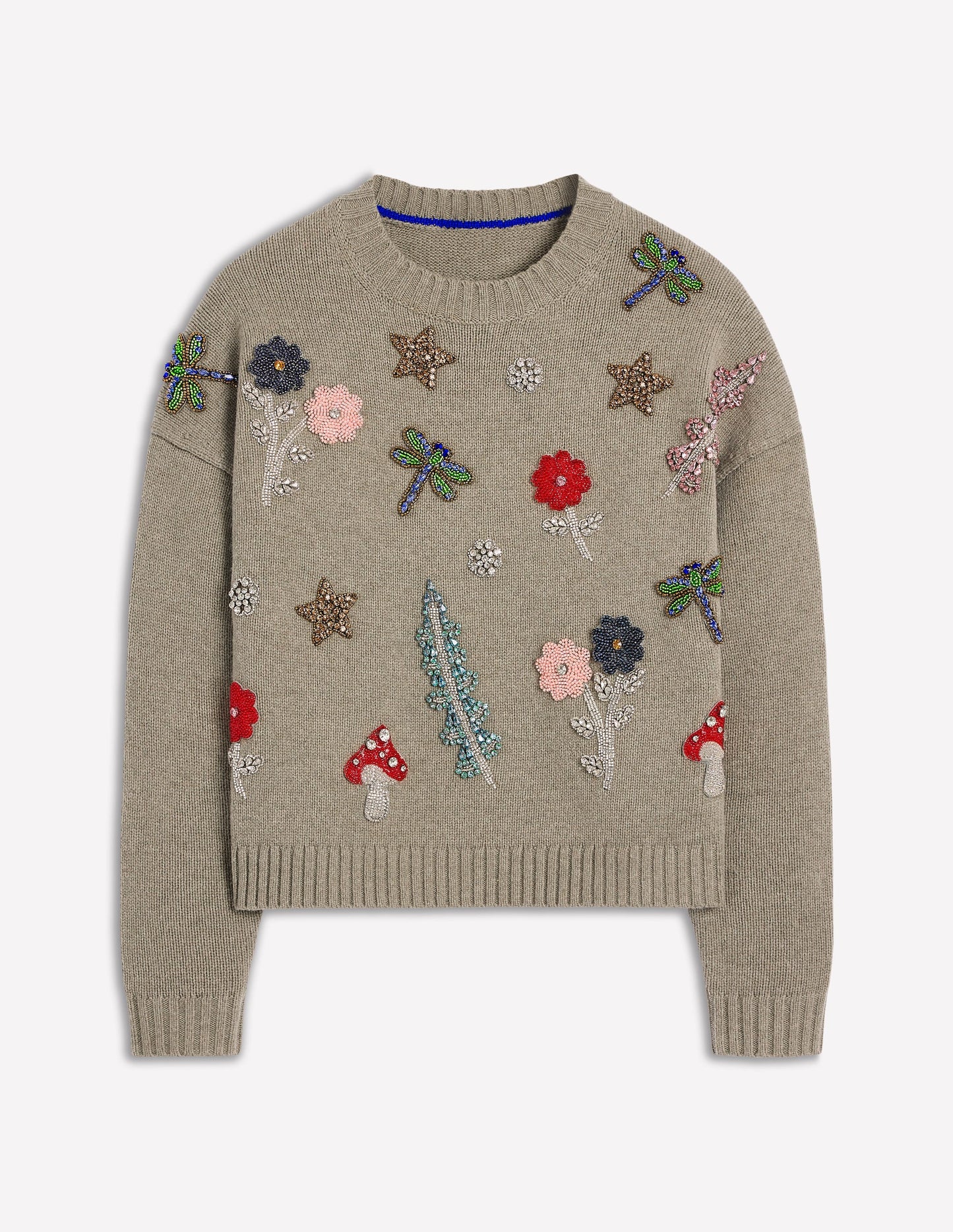 Embellished Jumper-Mink Melange