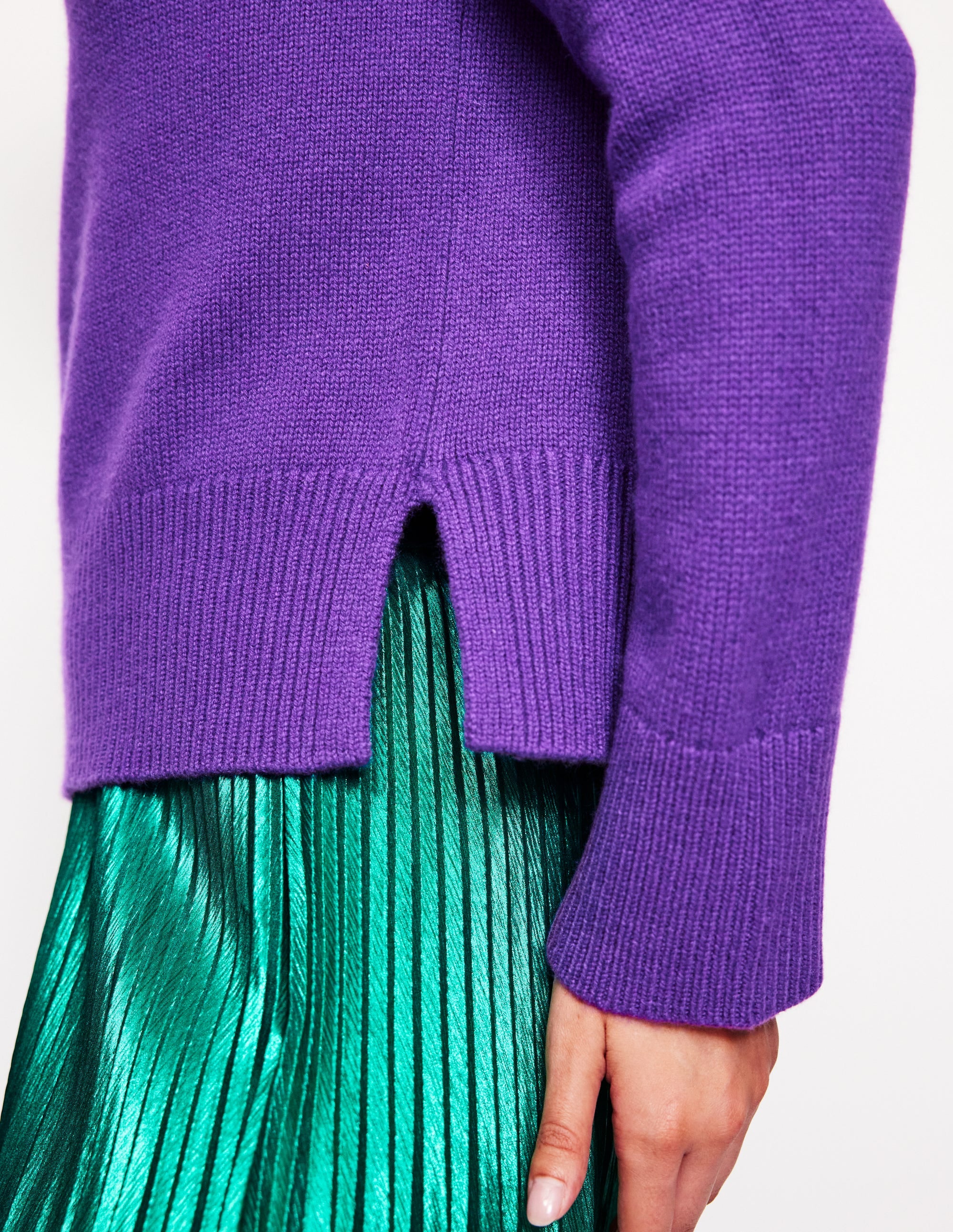 Wide Sleeve Cashmere Jumper-Ameythyst Purple - Image 4
