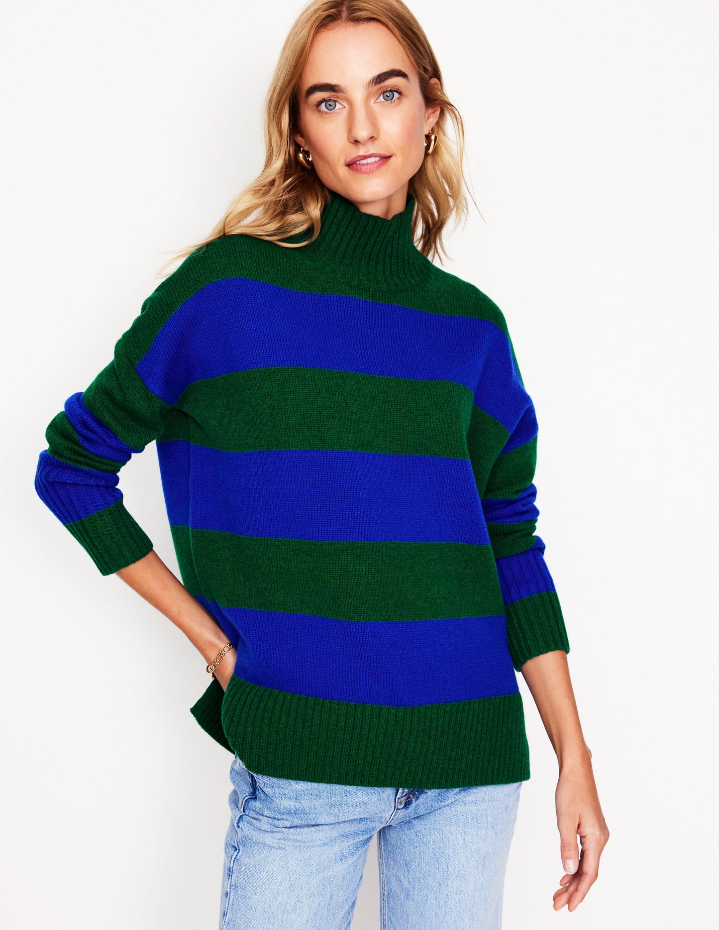 Jessica Oversized Jumper -Bavaria Green, Monarch Blue