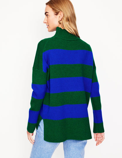 Jessica Oversized Jumper -Bavaria Green, Monarch Blue