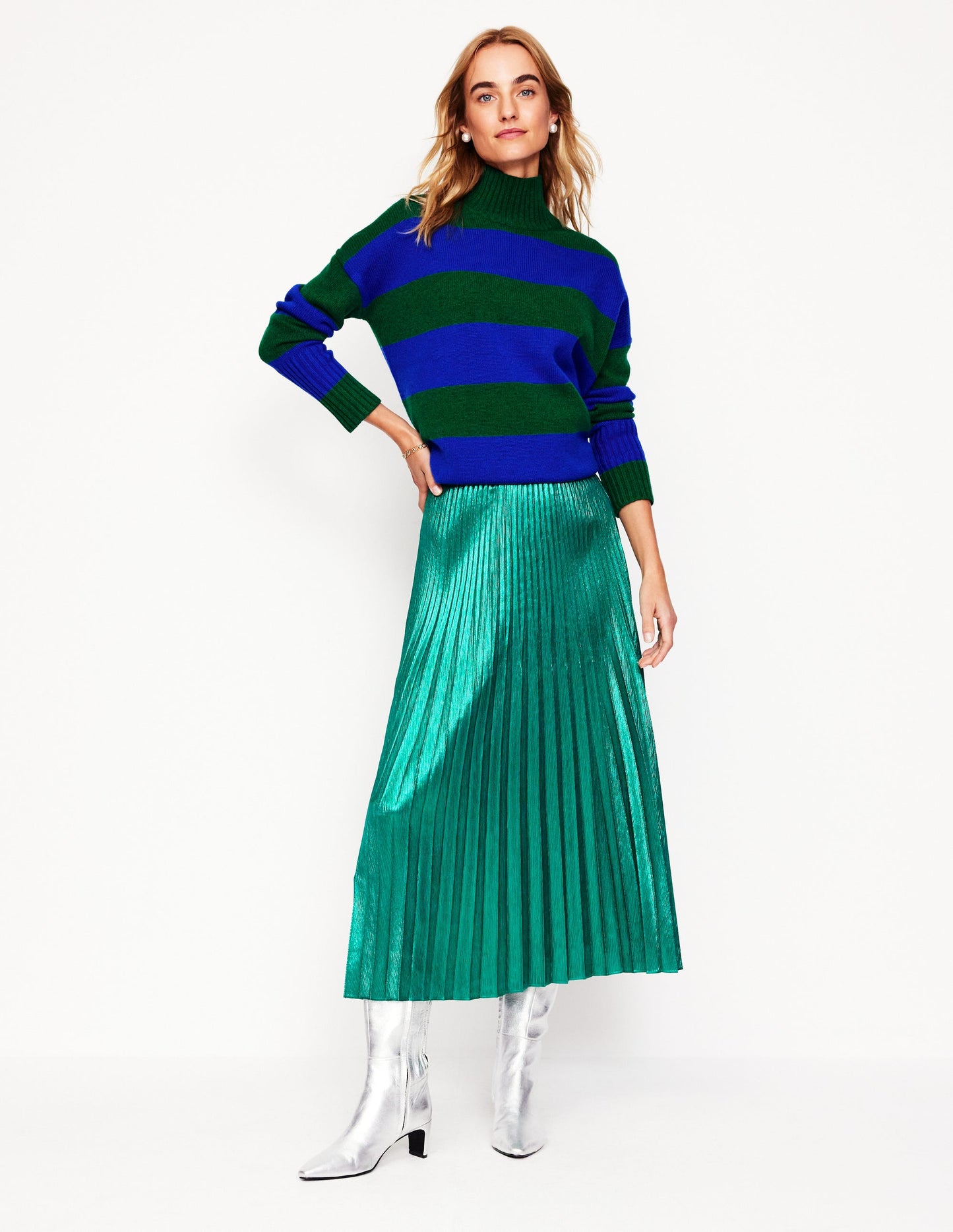 Jessica Oversized Jumper -Bavaria Green, Monarch Blue