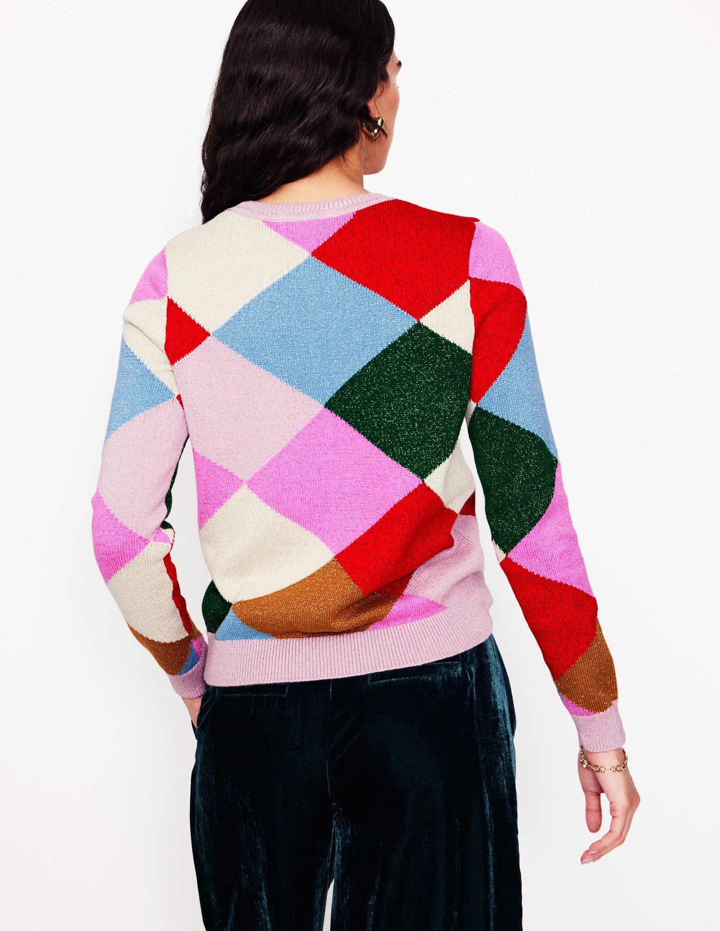 Sparkly Argyle Jumper-Multi Rainbow, Argyle