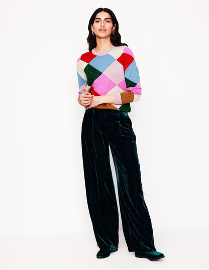 Sparkly Argyle Jumper-Multi Rainbow, Argyle