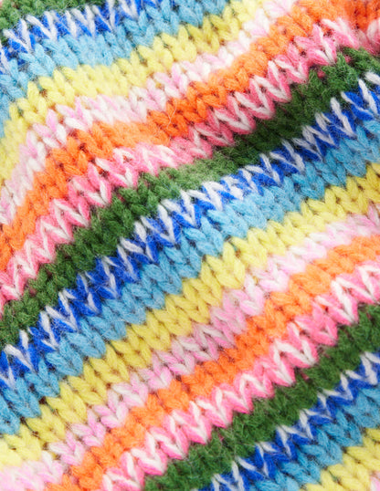 Striped Fluffy Chunky Jumper-Chunky Rainbow Stripe