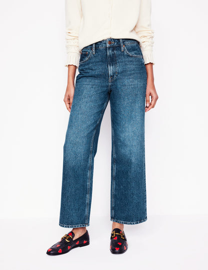 High Rise Straight Crop Jeans-Mid Vintage