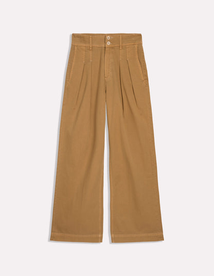 Brompton Wide Leg Trousers-Gingerbread