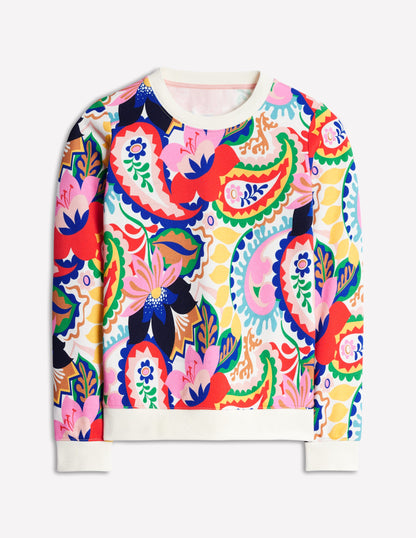 Hannah Printed Sweatshirt-Multi, Botanical Paisley