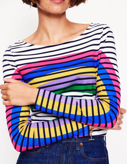 Ella Long Sleeve Breton-Rainbow Curve Breton