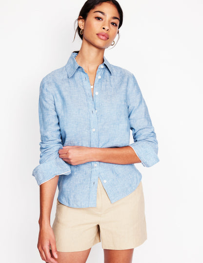 Sienna Linen Shirt-Chambray