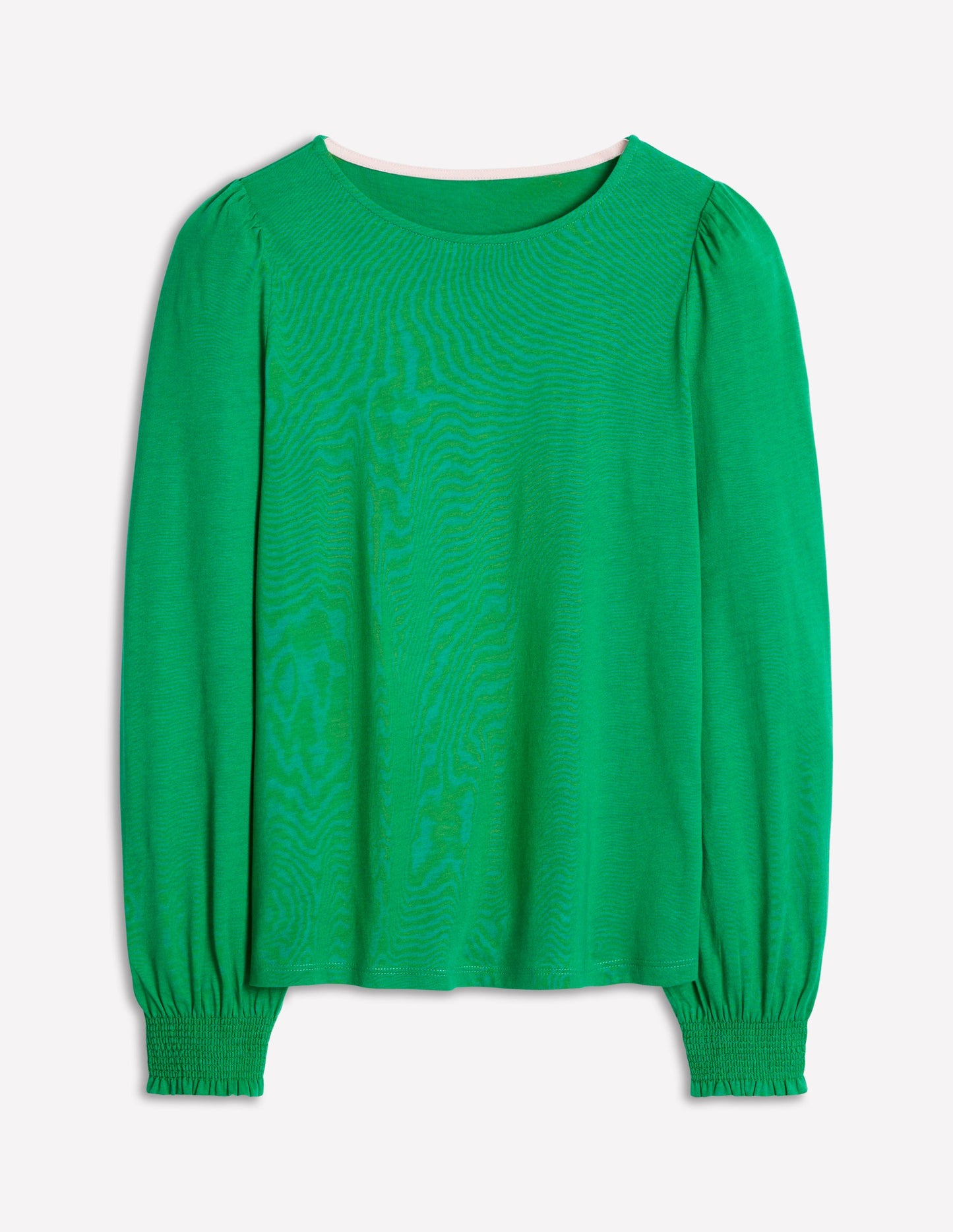 Smocked Cuff Supersoft Top-Rich Emerald