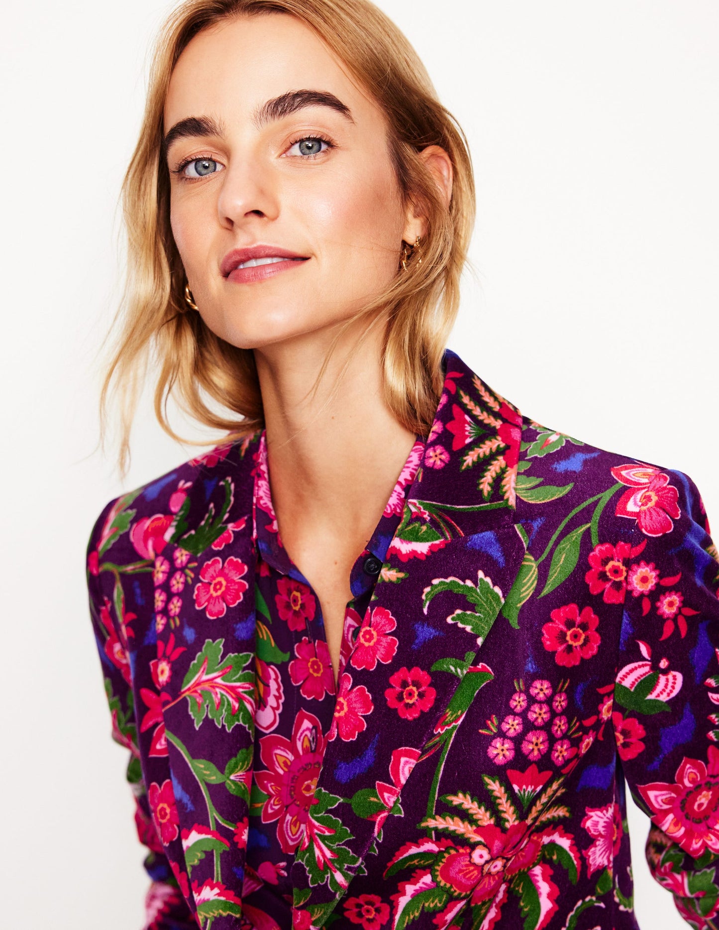 Marylebone Velvet Blazer -Blossom Flourish