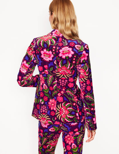 Marylebone Velvet Blazer -Blossom Flourish