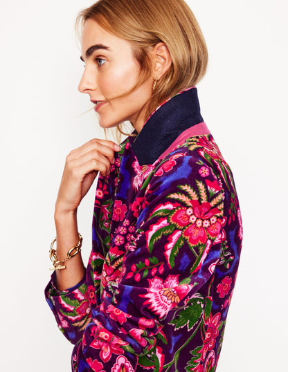 Marylebone Velvet Blazer -Blossom Flourish