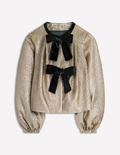 Lurex Party Jacket-Gold