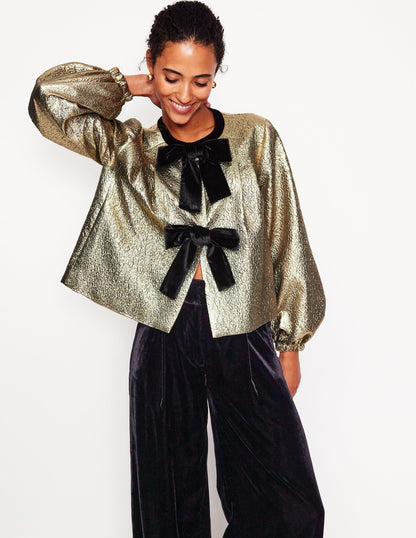 Lurex Party Jacket-Gold