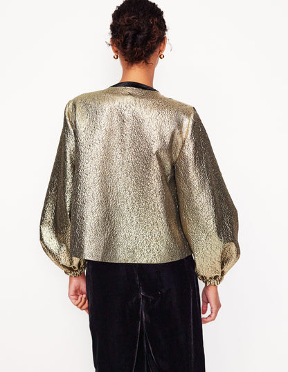 Lurex Party Jacket-Gold