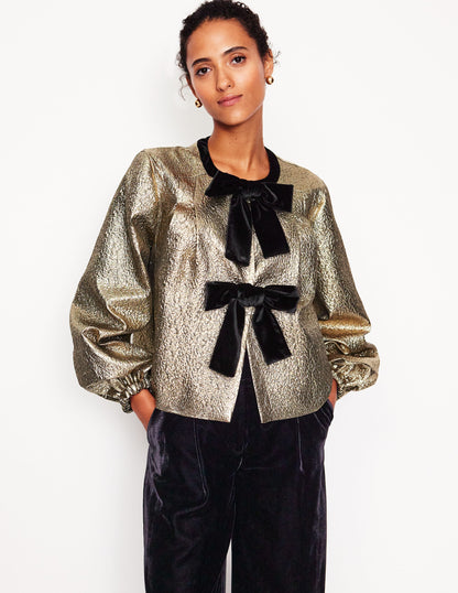 Lurex Party Jacket-Gold