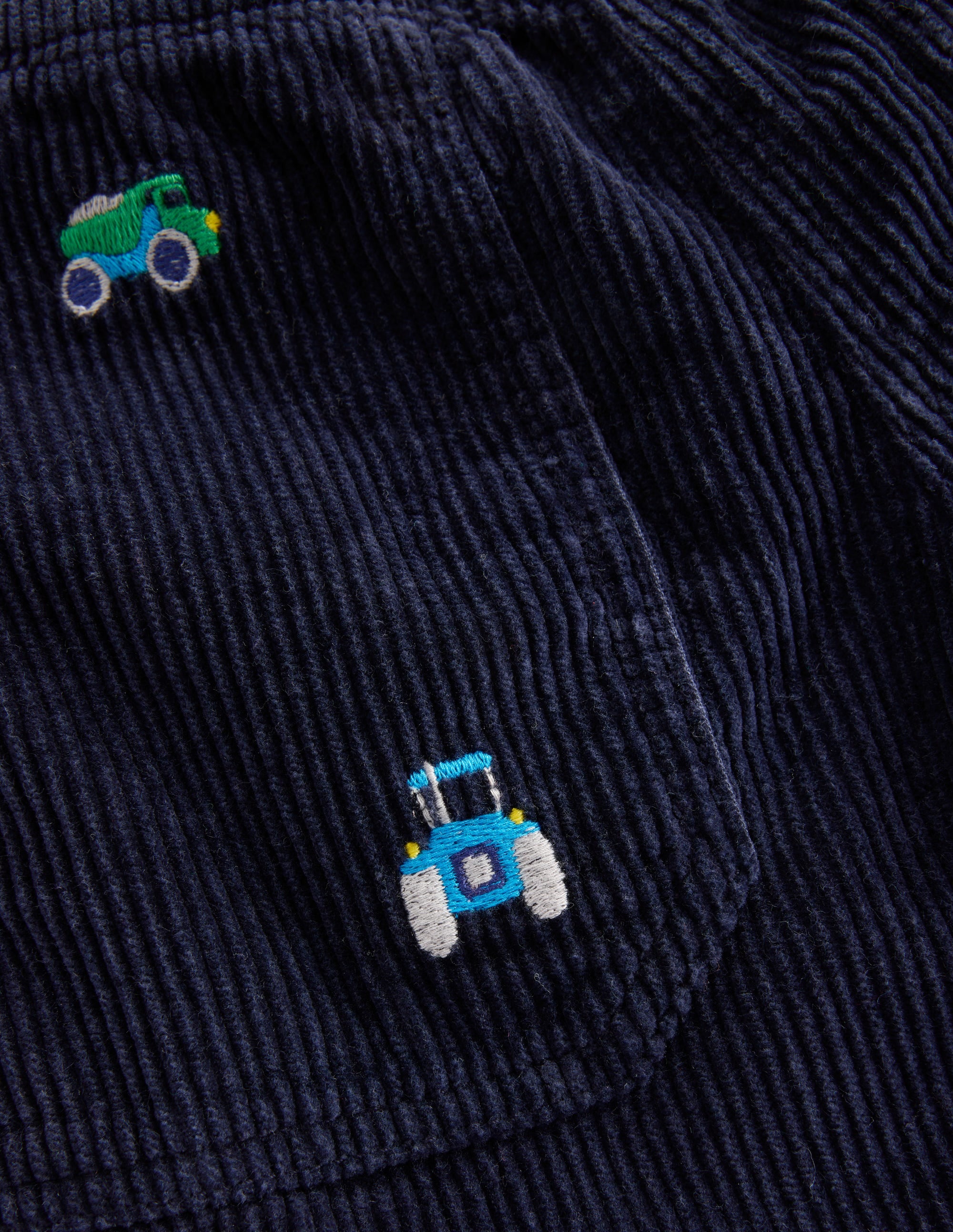 Pull-on Cord Trousers-Construction Embroidery - Image 3