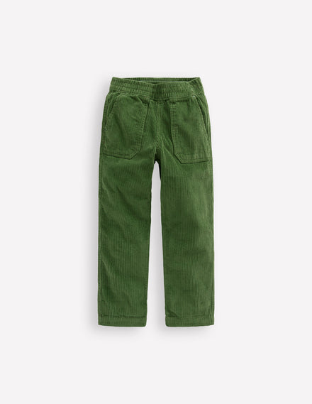 Pull-on Cord Trousers-Promenade Green