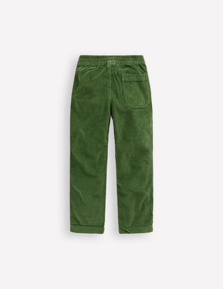 Pull-on Cord Trousers-Promenade Green