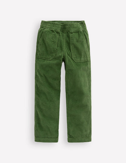 Pull-on Cord Trousers-Promenade Green-1