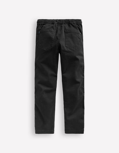 Slim Pull-On Trousers-Black-2