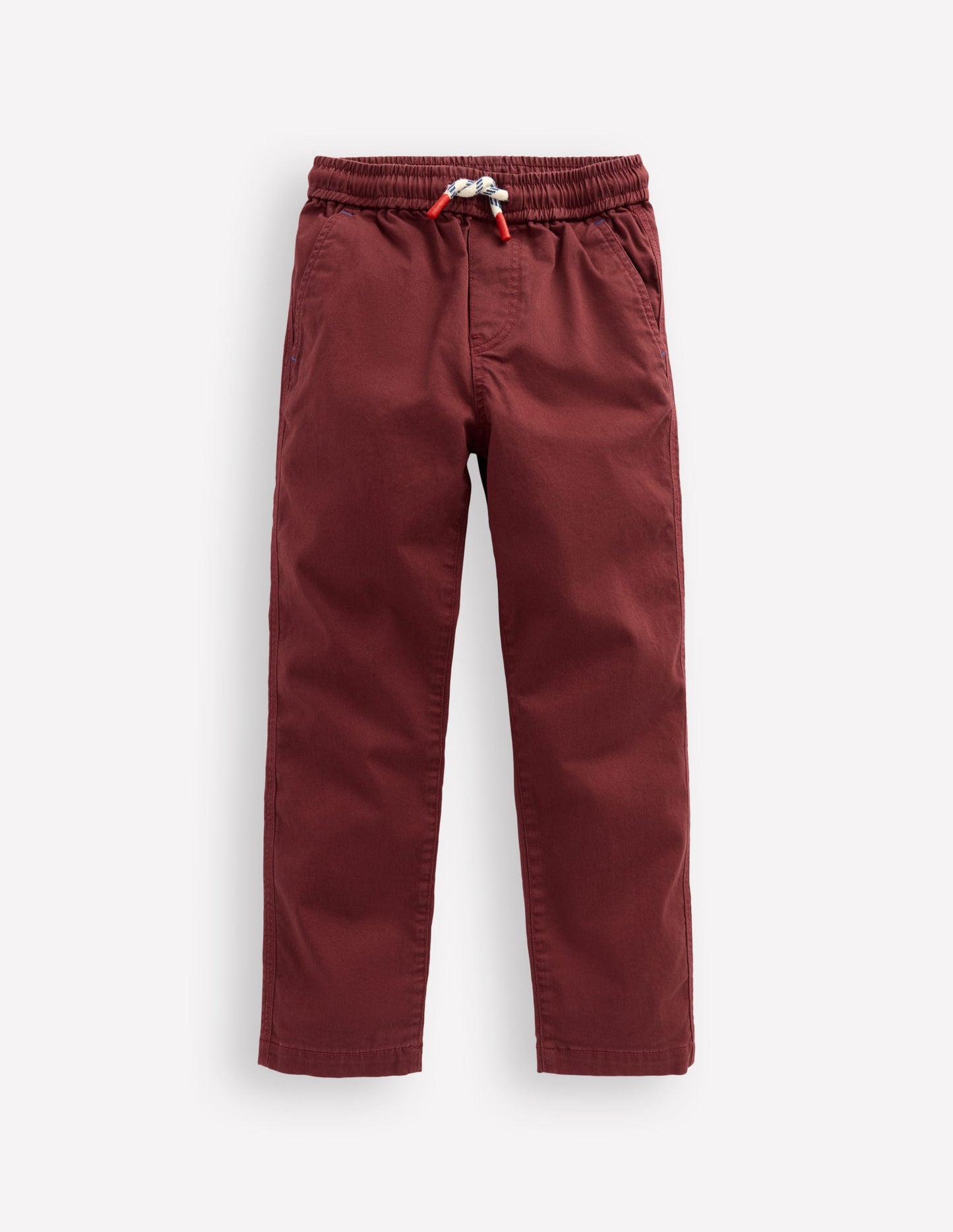 Slim Pull-On Trousers-Chestnut