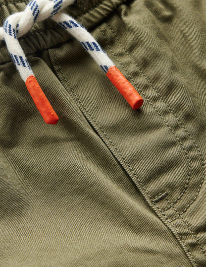 Slim Pull-On Trousers-Woodland Green-3