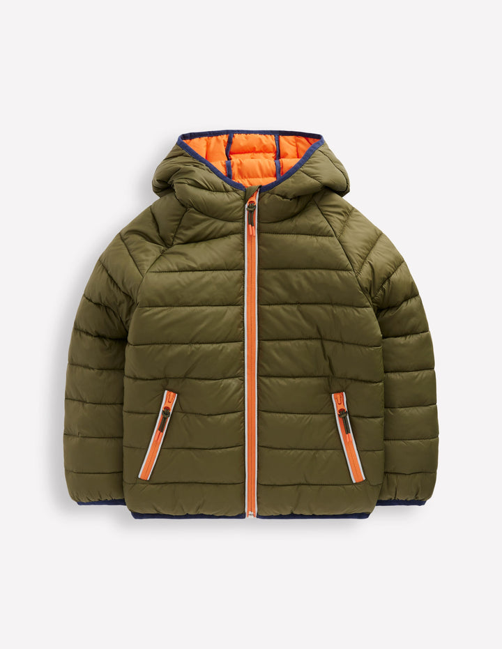 Pack-away Padded Jacket-Woodland Green